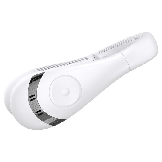 Portable Bladeless Neck Fan, Folding Neck Fan with 5000Mah Battery, Folding Neck Fan, 3 Speeds, White No Digital