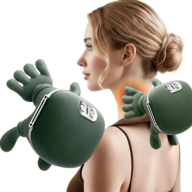 New Version of High-Capacity Battery Shoulder and Neck Massager, Full Body Relaxation Rechargeable Portable Multifunctional