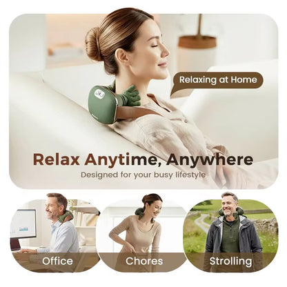 New Version of High-Capacity Battery Shoulder and Neck Massager, Full Body Relaxation Rechargeable Portable Multifunctional