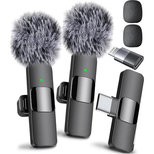 Professional Mini Wireless Lavalier Microphone for iPhone & Android – Perfect Audio Quality on-the-Go!