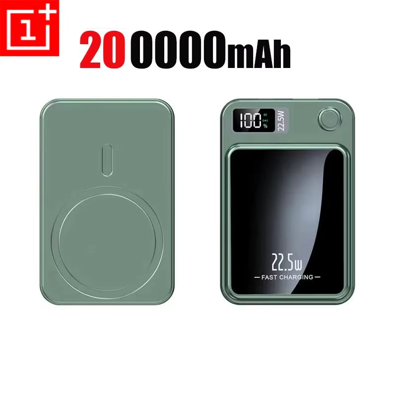 200000Mah Power Bank Magnetic Wireless 22.5W Ultra Capacity Super Fast Charging Power Bank for Iphone16 Samsung