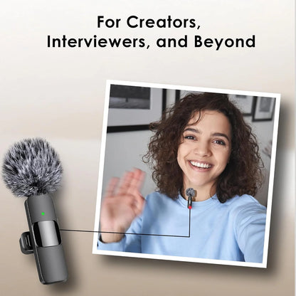 Professional Mini Wireless Lavalier Microphone for iPhone & Android – Perfect Audio Quality on-the-Go!
