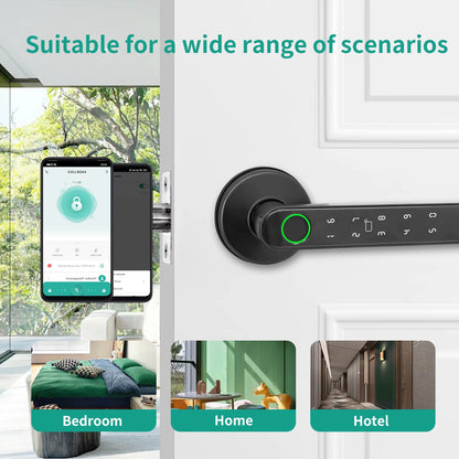 Tuya 5-In-1 Door Lock Smart Home Products Fingerprint Locks Remote Control App Unlock Support Password IC Card Key Unlock