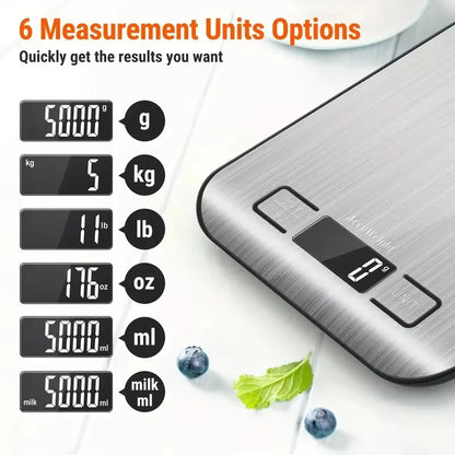 5/10KG Digital Kitchen Scale Stainless Steel Portable Kitchen Food Scale LED Display Electronic Jewelry Baking Weight Scales Hot
