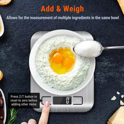 5/10KG Digital Kitchen Scale Stainless Steel Portable Kitchen Food Scale LED Display Electronic Jewelry Baking Weight Scales Hot