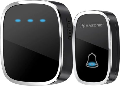 Wireless Doorbells for Home, Adjustable Volume with 36 Chimes, 1000Ft Range, Easy Installation, Weatherproof Wireless Doorbell W/Led Flash, Black,