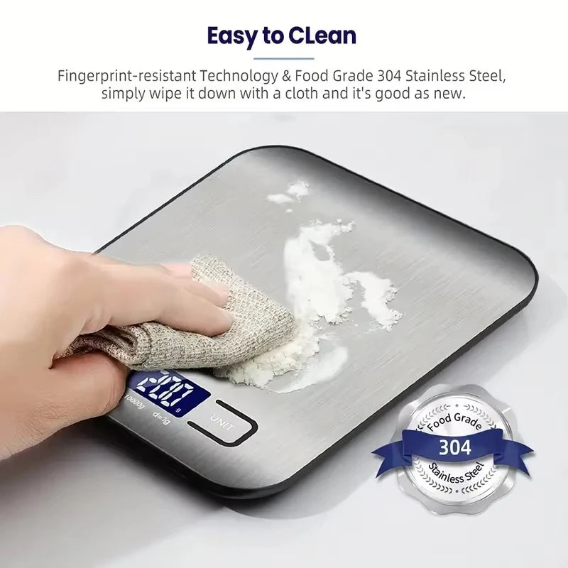 5/10KG Digital Kitchen Scale Stainless Steel Portable Kitchen Food Scale LED Display Electronic Jewelry Baking Weight Scales Hot