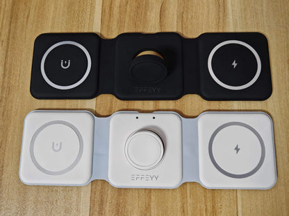 Personalized 15W Magnetic Wireless Charger - 3-in-1 Foldable Charging Station for iPhone Pro & AirPods