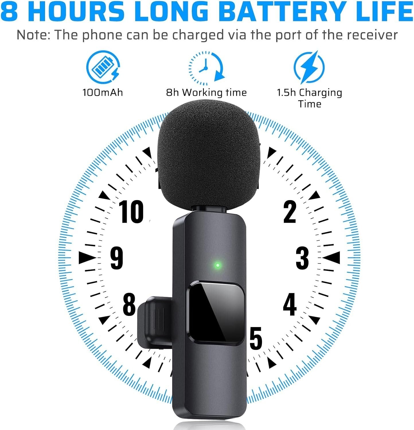 Microfono Mini Inalambrico De Para Celular Iphone Solapa 2 Mic