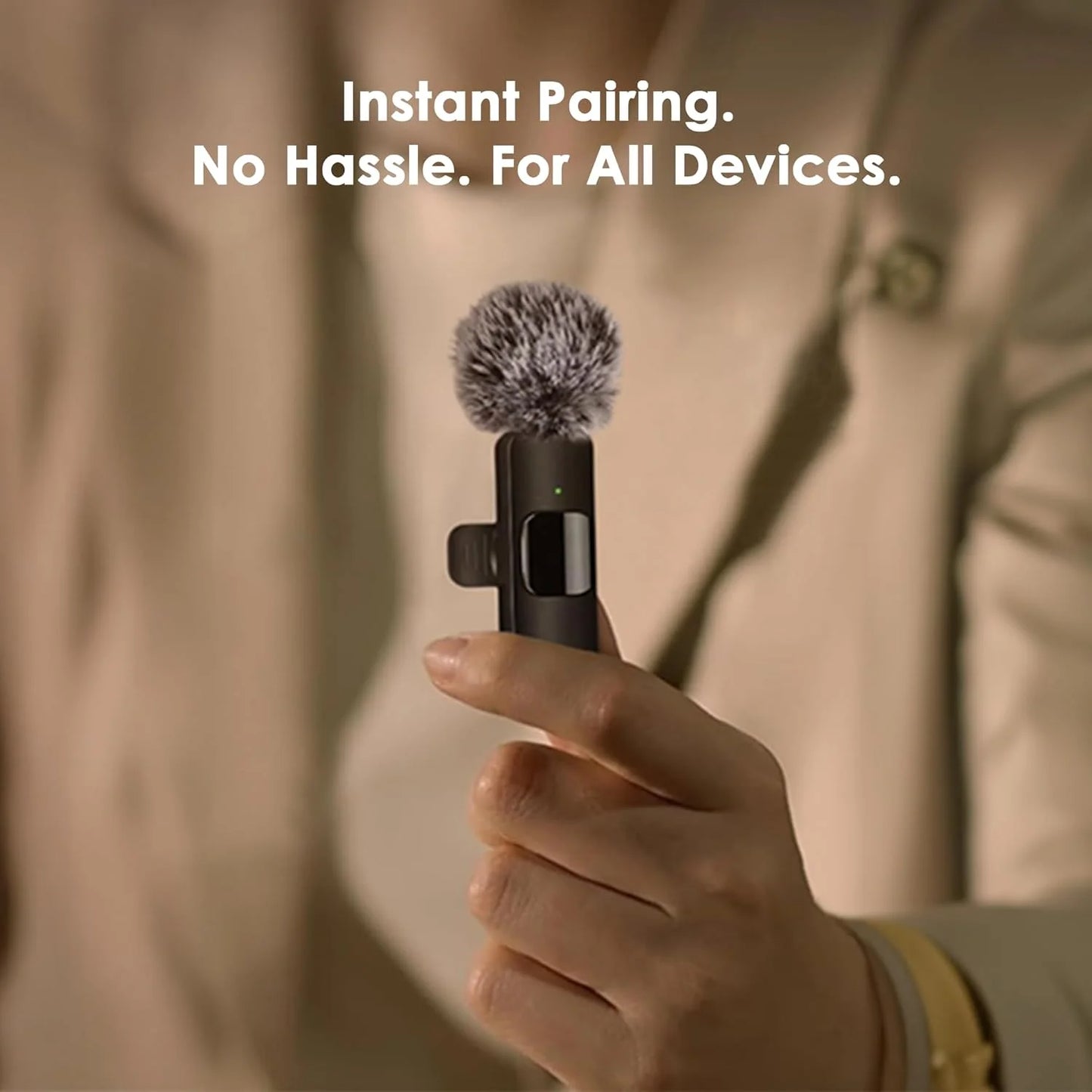 Professional Mini Wireless Lavalier Microphone for iPhone & Android – Perfect Audio Quality on-the-Go!