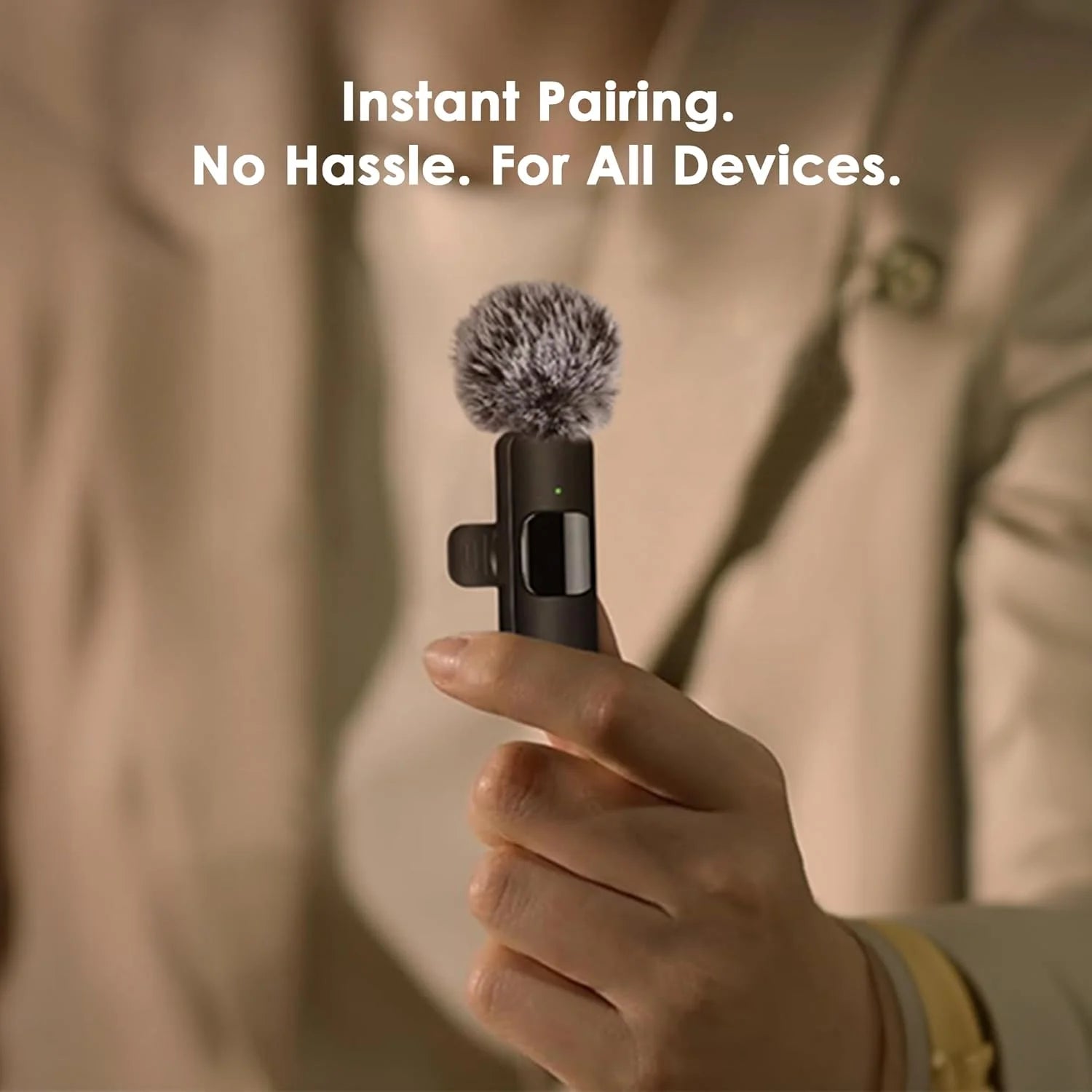 Professional Mini Wireless Lavalier Microphone for iPhone & Android – Perfect Audio Quality on-the-Go!
