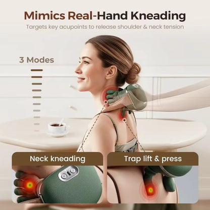 New Version of High-Capacity Battery Shoulder and Neck Massager, Full Body Relaxation Rechargeable Portable Multifunctional
