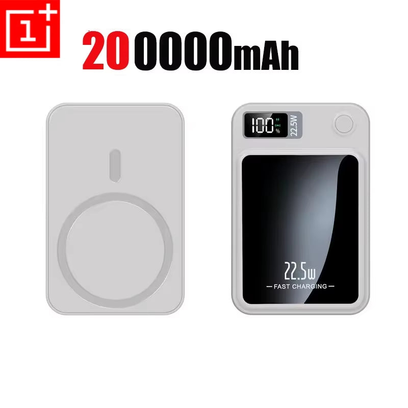 200000Mah Power Bank Magnetic Wireless 22.5W Ultra Capacity Super Fast Charging Power Bank for Iphone16 Samsung
