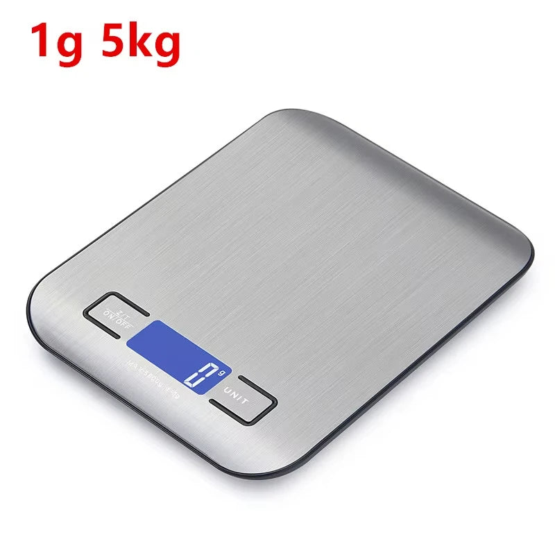 5/10KG Digital Kitchen Scale Stainless Steel Portable Kitchen Food Scale LED Display Electronic Jewelry Baking Weight Scales Hot