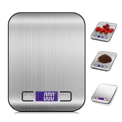 5/10KG Digital Kitchen Scale Stainless Steel Portable Kitchen Food Scale LED Display Electronic Jewelry Baking Weight Scales Hot