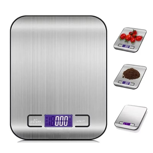 5/10KG Digital Kitchen Scale Stainless Steel Portable Kitchen Food Scale LED Display Electronic Jewelry Baking Weight Scales Hot