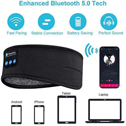 Comfortable Bluetooth Sleep Headband Earphones - Wireless Music Headphones for Sports and Relaxation