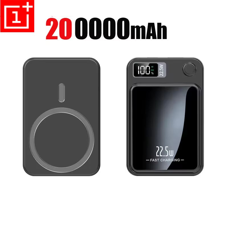 200000Mah Power Bank Magnetic Wireless 22.5W Ultra Capacity Super Fast Charging Power Bank for Iphone16 Samsung
