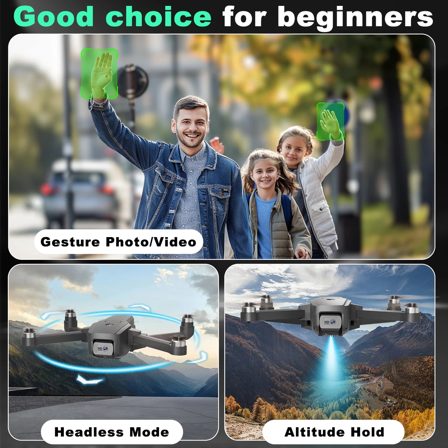 Next-Gen IDEA16 4K Dual Camera Drone - 5G WiFi, 2 Batteries & Brushless Motor - Perfect for All Ages!