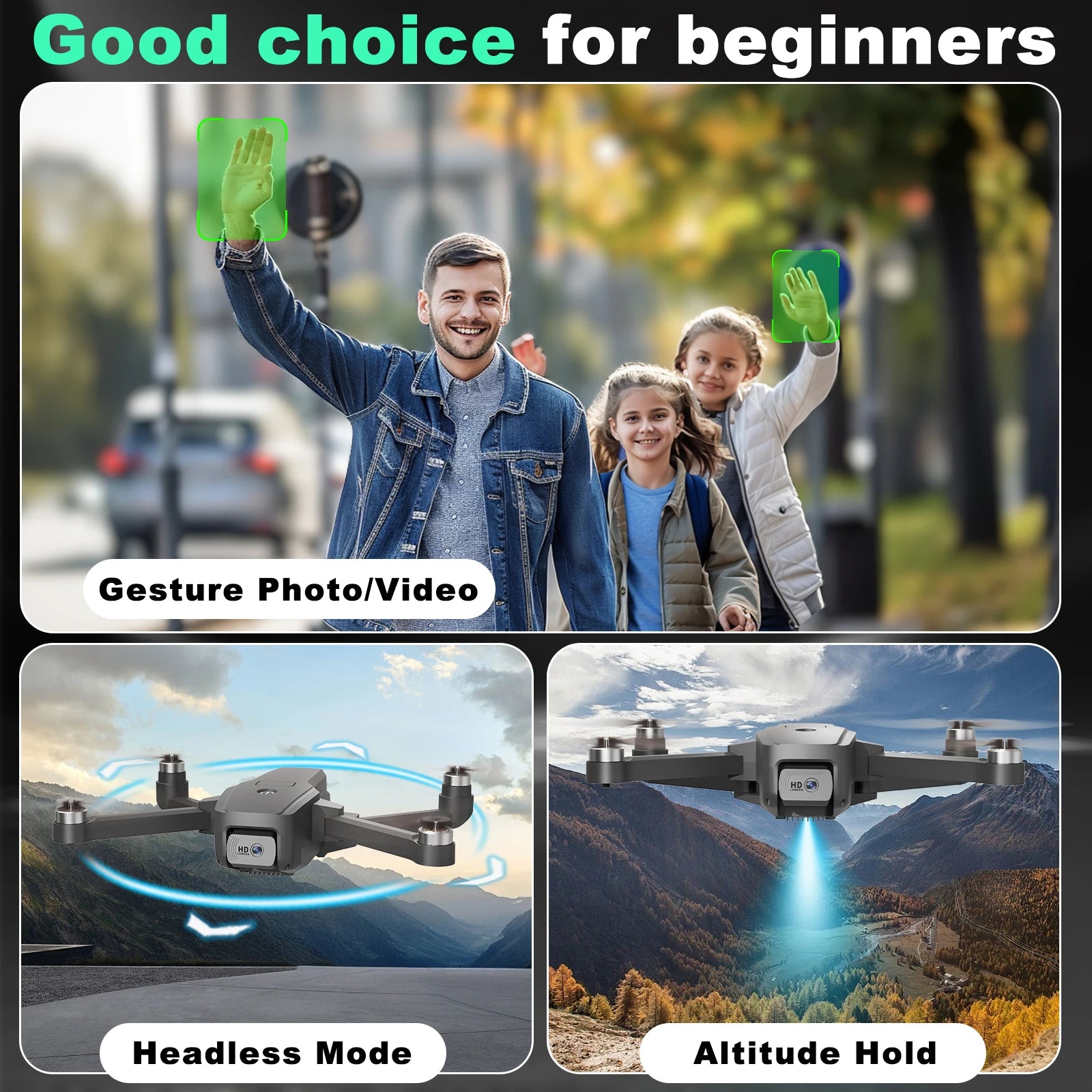 Next-Gen IDEA16 4K Dual Camera Drone - 5G WiFi, 2 Batteries & Brushless Motor - Perfect for All Ages!