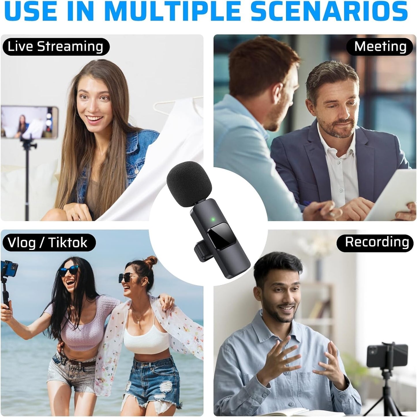 Microfono Mini Inalambrico De Para Celular Iphone Solapa 2 Mic