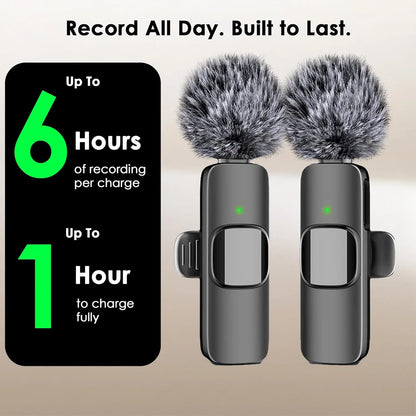 Professional Mini Wireless Lavalier Microphone for iPhone & Android – Perfect Audio Quality on-the-Go!